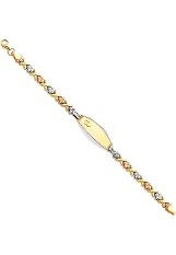extraordinary tiny tri color gold id bracelet for babies and kids